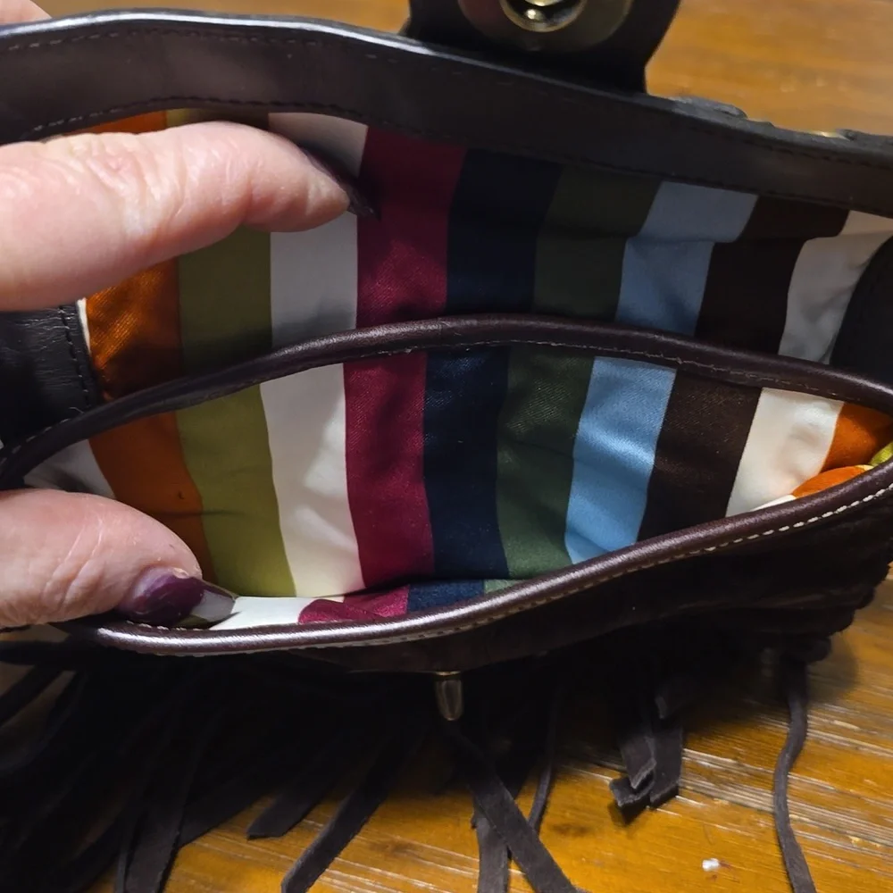 COACH Dark Brown Fringe Wristlet!Beautiful!!! - Picture 13 of 14